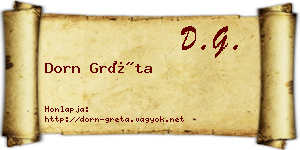 Dorn Gréta névjegykártya